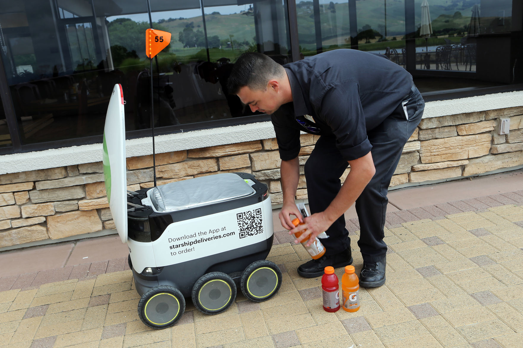 Drone vehicle at Eagle Vines golf club